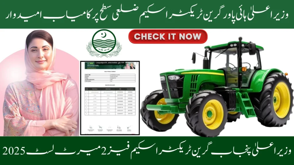 CM Punjab Green Tractor Scheme 2025 - District Winners