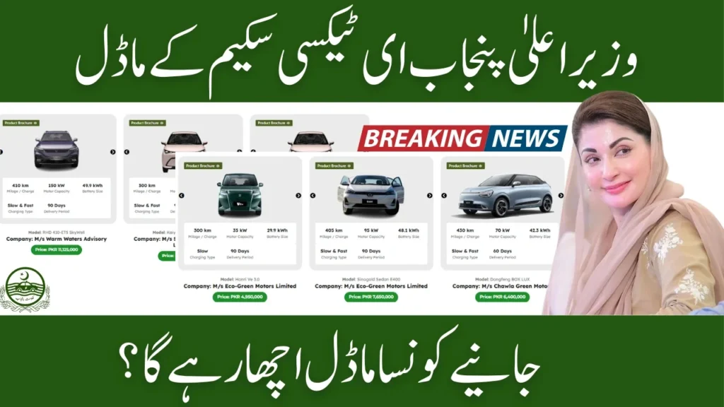 Complete List of CM Punjab E-Taxi Models with Price, Range & Features