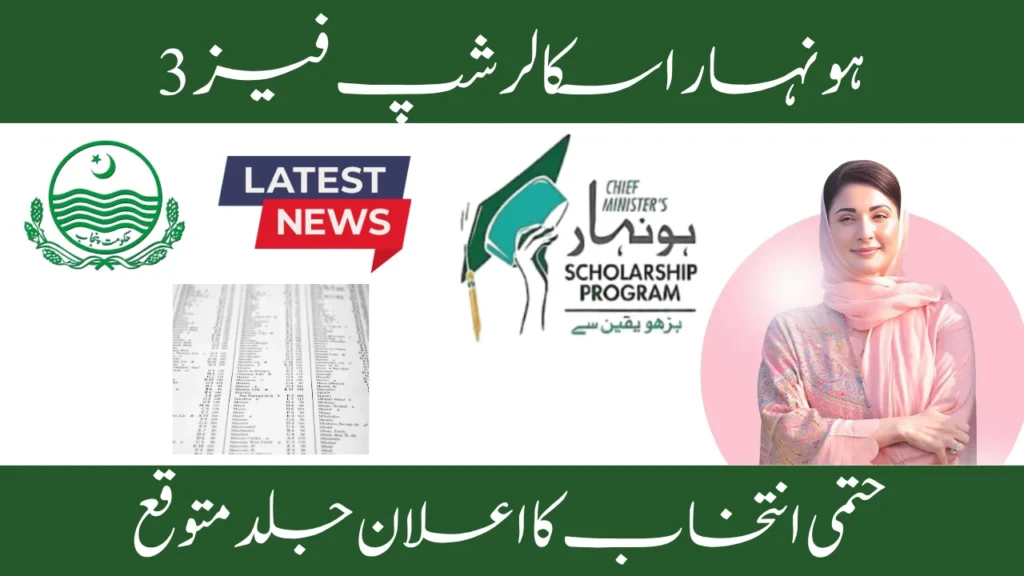 Honhaar Scholarship Program Phase 3 List 2025 Final Selection Announcement Expected Soon