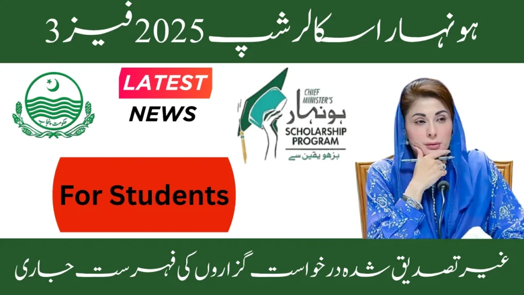 Honhaar Undergraduate Scholarship Phase-III Unverified Applications List